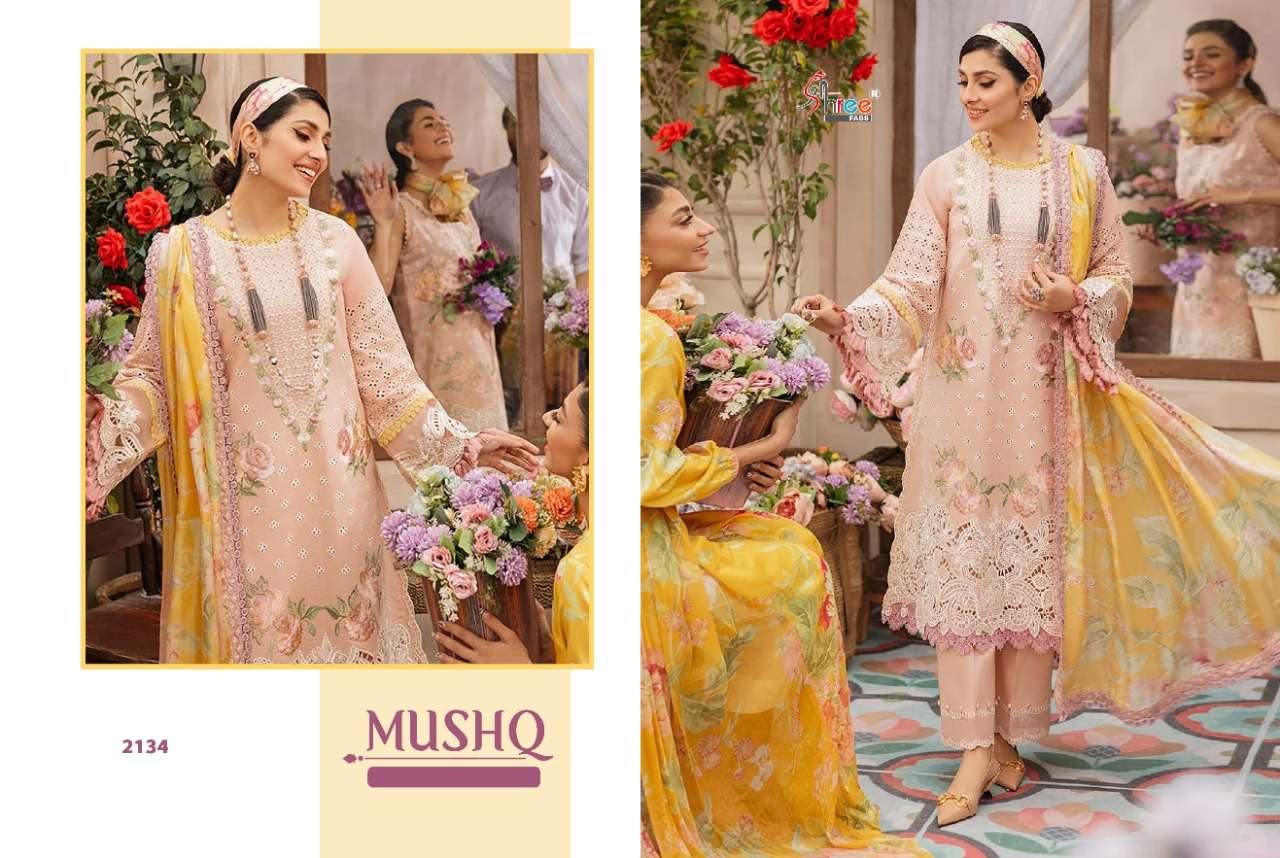 Shree Mushq Hit Collection Catalog Exclusive Wear Cotton Embroidery Pakistani Salwar Kameez 