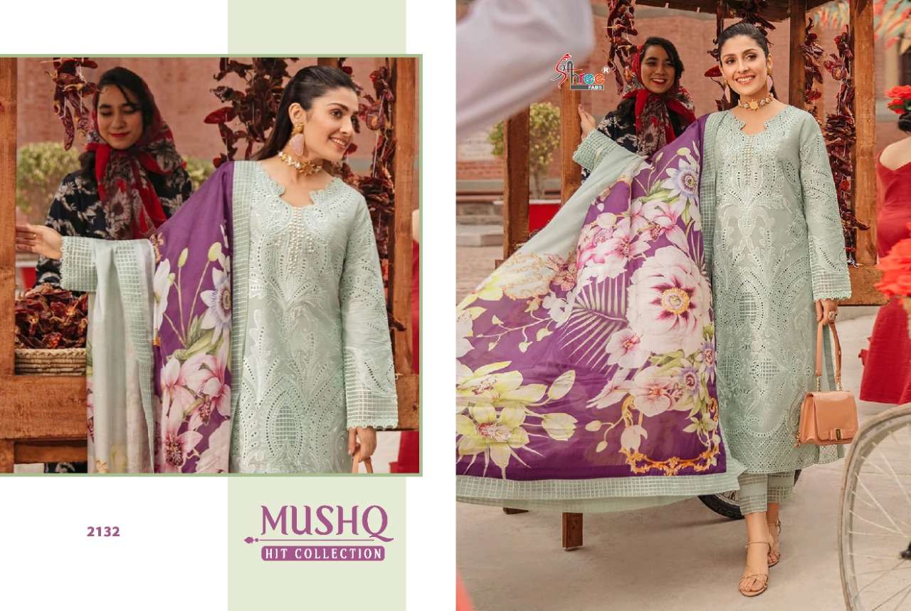 Shree Mushq Hit Collection Catalog Exclusive Wear Cotton Embroidery Pakistani Salwar Kameez 
