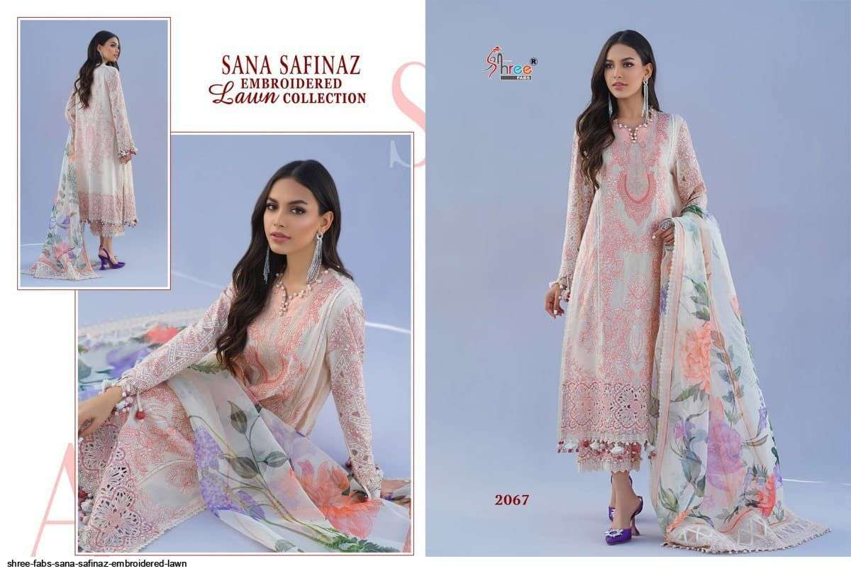 Shree Sana Safinaz Embroidered Lawn Collection Catalog Exclusive Wear Lawn Cotton Embroidery Pakistani Salwar Kameez 