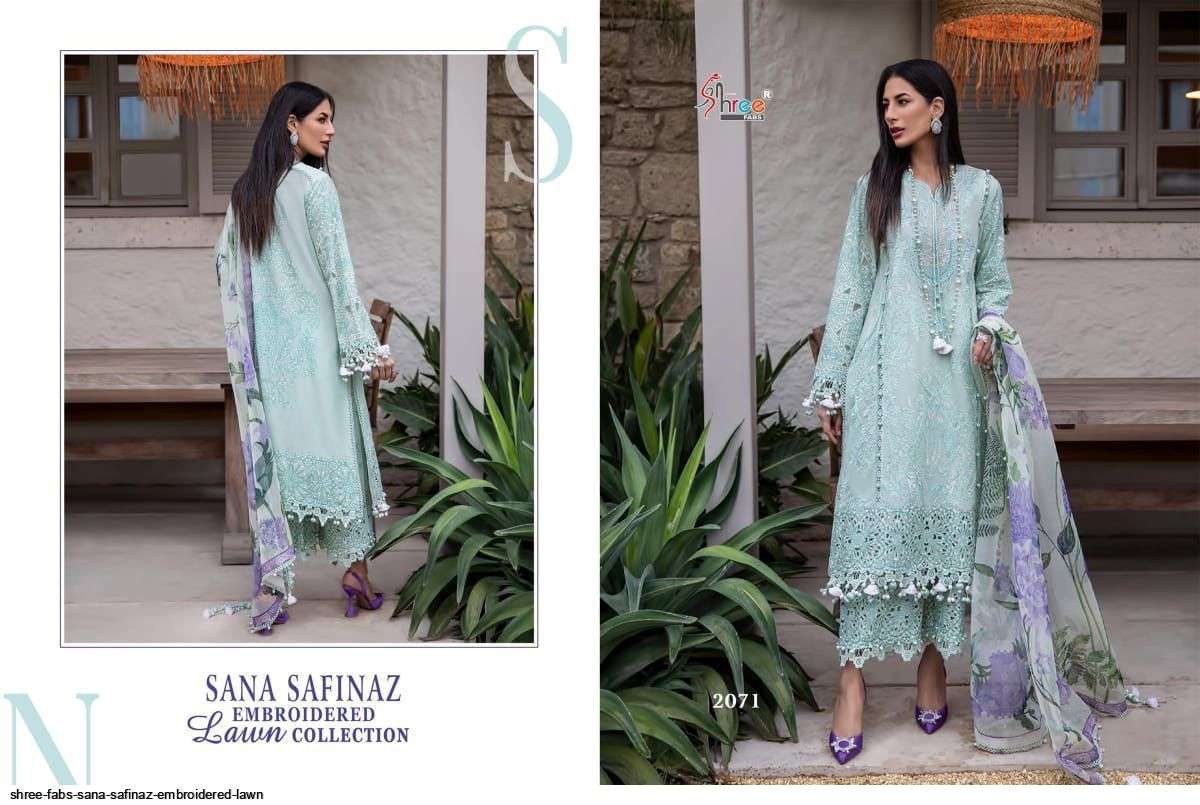 Shree Sana Safinaz Embroidered Lawn Collection Catalog Exclusive Wear Lawn Cotton Embroidery Pakistani Salwar Kameez 