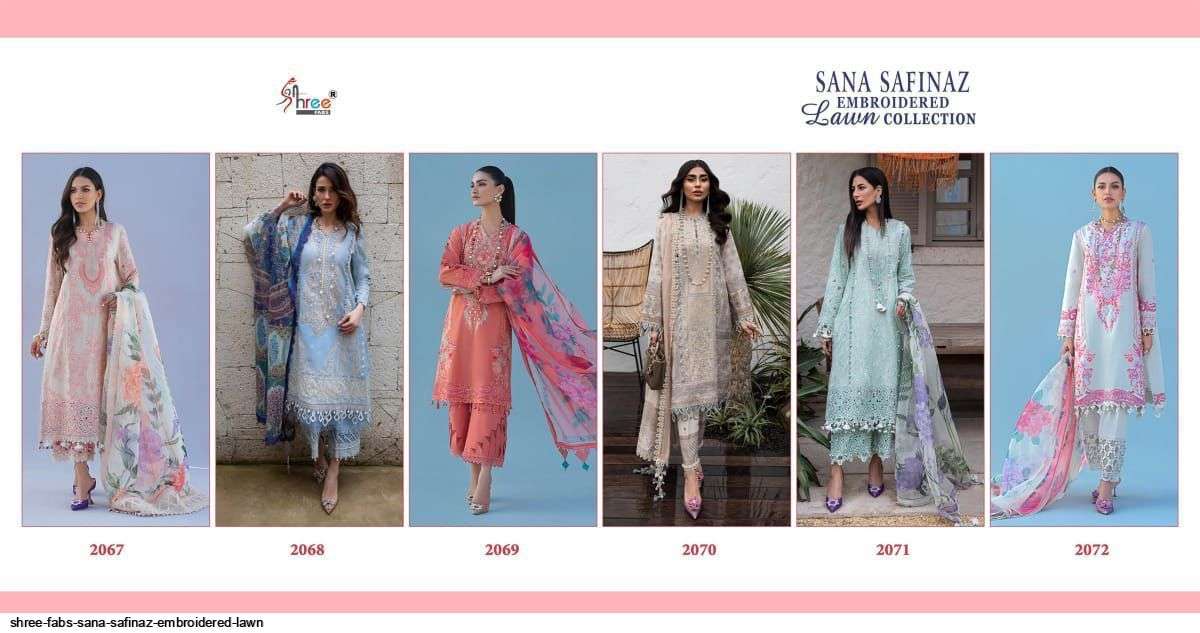 Shree Sana Safinaz Embroidered Lawn Collection Catalog Exclusive Wear Lawn Cotton Embroidery Pakistani Salwar Kameez 