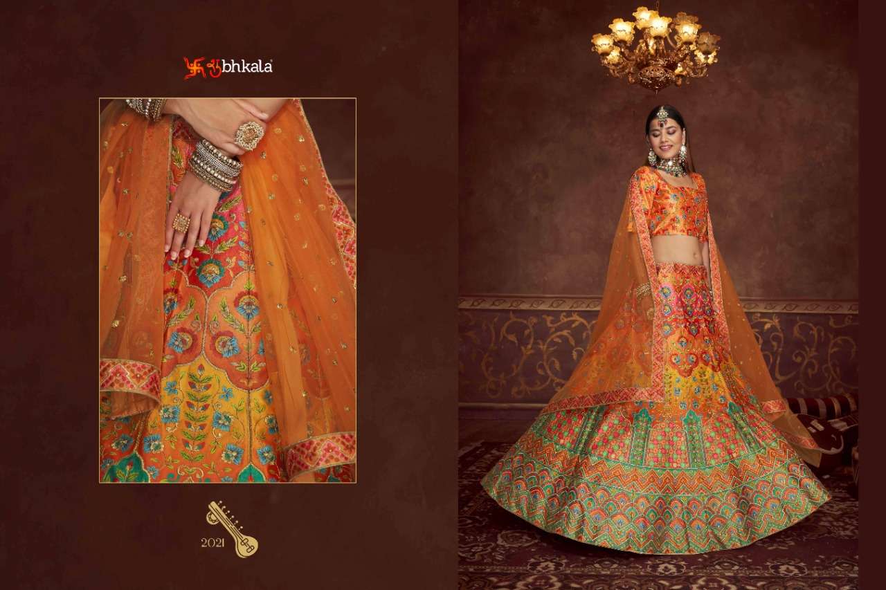 Shubhkala Veena Vol 1 Catalog Exclusive Bridal Wear Semi Stitched Lehenga Choli 