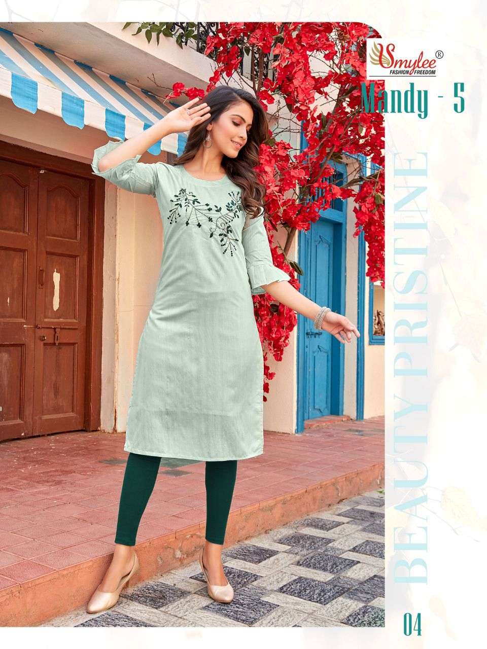 Smylee Mandy Vol 5 Catalog Casual Wear Silk Handwork Kurtis
