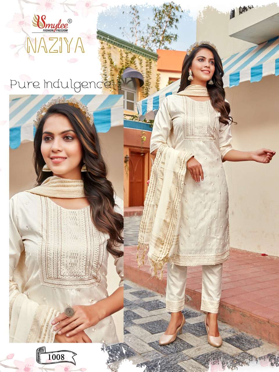 Smylee Naziya Catalog Festive Wear Readymade Top Bottom Dupatta 