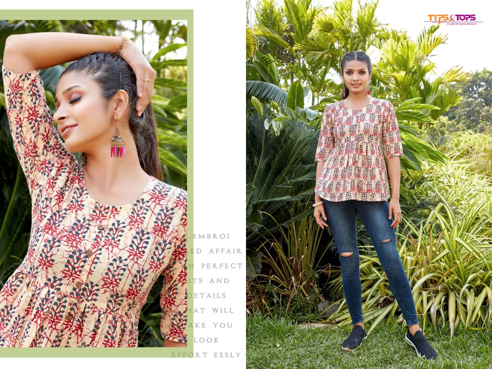 Tips & Tops Cotton Shorties Catalog Wester Wear Cotton Printed Tops Wholesale In Surat 