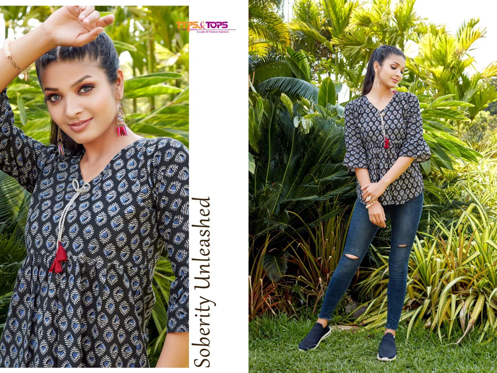 Tips & Tops Cotton Shorties Catalog Wester Wear Cotton Printed Tops Wholesale In Surat 