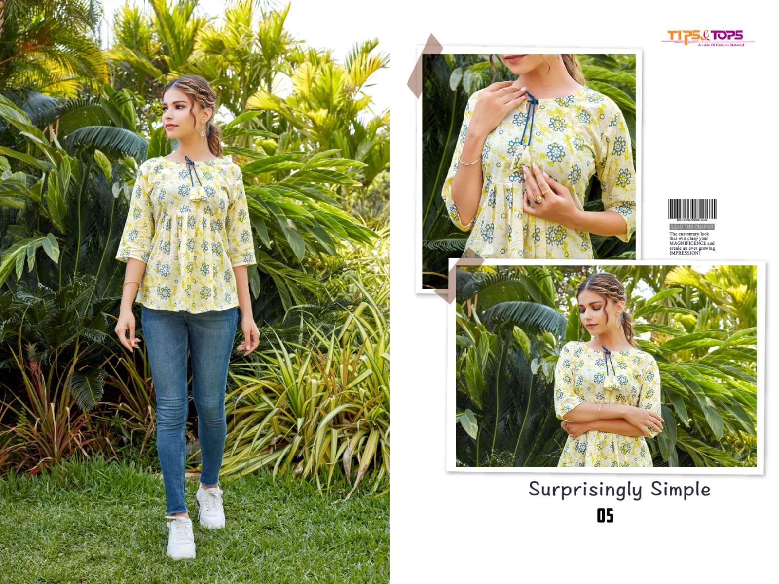 Tips & Tops Cotton Shorties Catalog Wester Wear Cotton Printed Tops Wholesale In Surat 