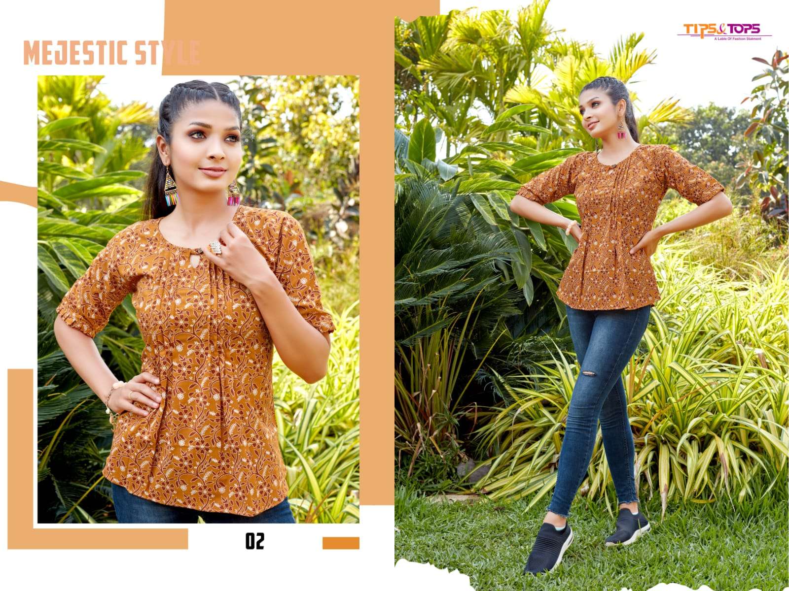Tips & Tops Cotton Shorties Catalog Wester Wear Cotton Printed Tops Wholesale In Surat 