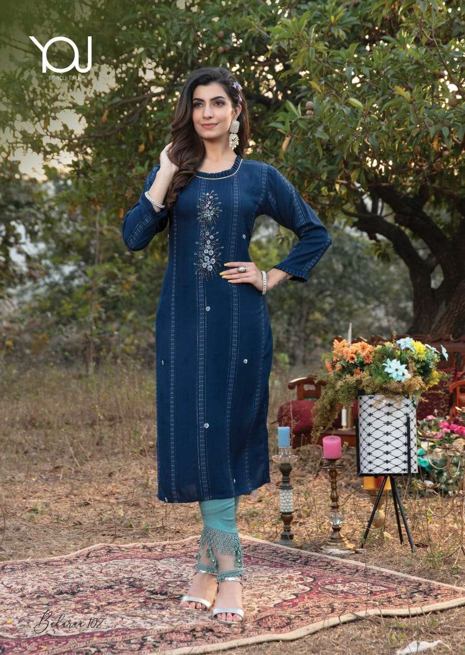 Wanna Baharaa Catalog Festive Wear Embroidery Kurti with Bottom