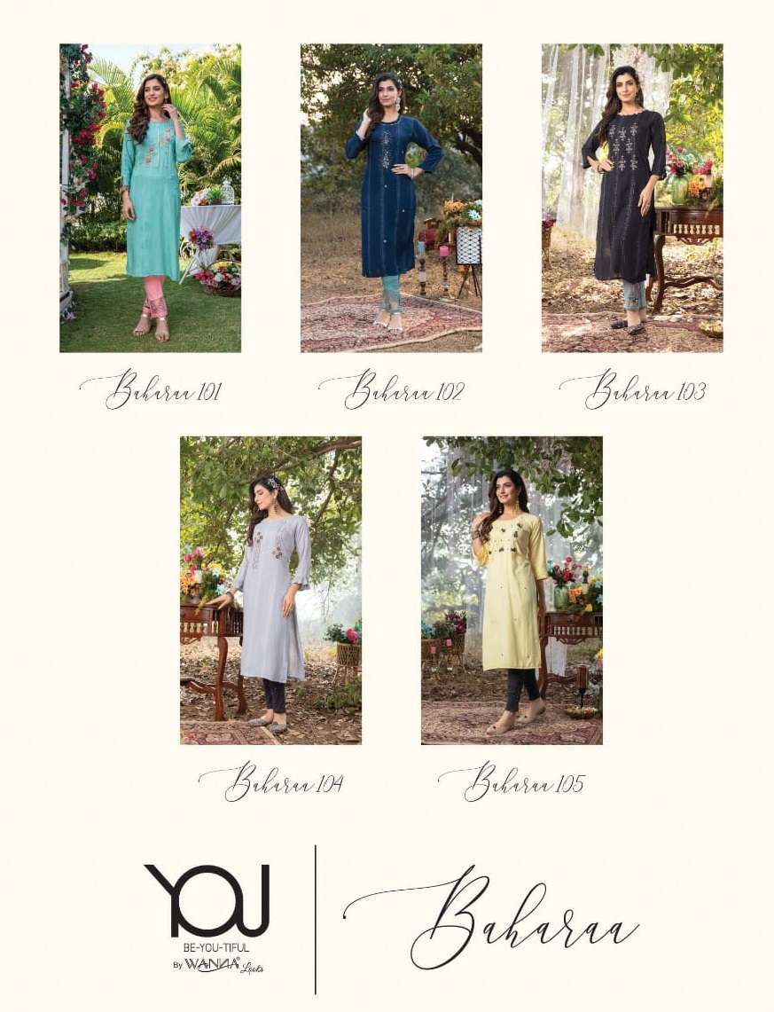 Wanna Baharaa Catalog Festive Wear Embroidery Kurti with Bottom
