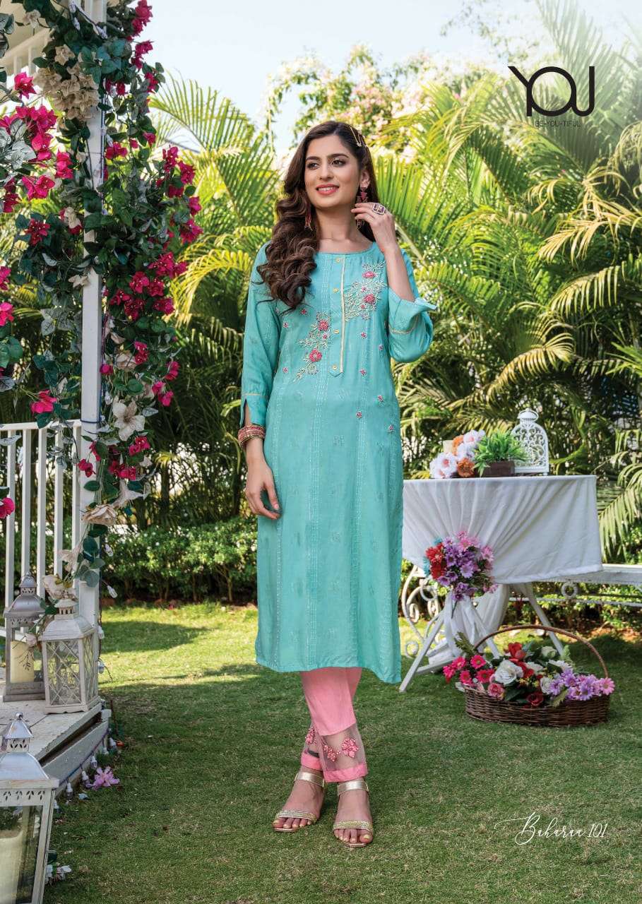 Wanna Baharaa Catalog Festive Wear Embroidery Kurti with Bottom