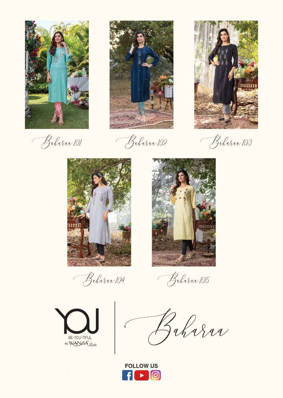 Wanna Baharaa Catalog Festive Wear Embroidery Kurti with Bottom