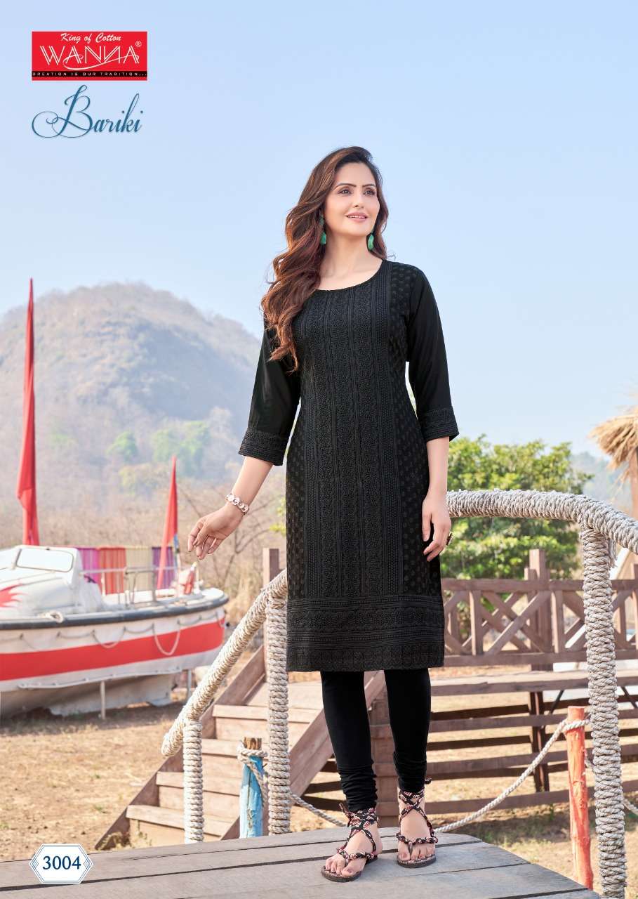 Wanna Bariki Vol 3 Catalog Fancy Wear Chikan Work Kurtis  