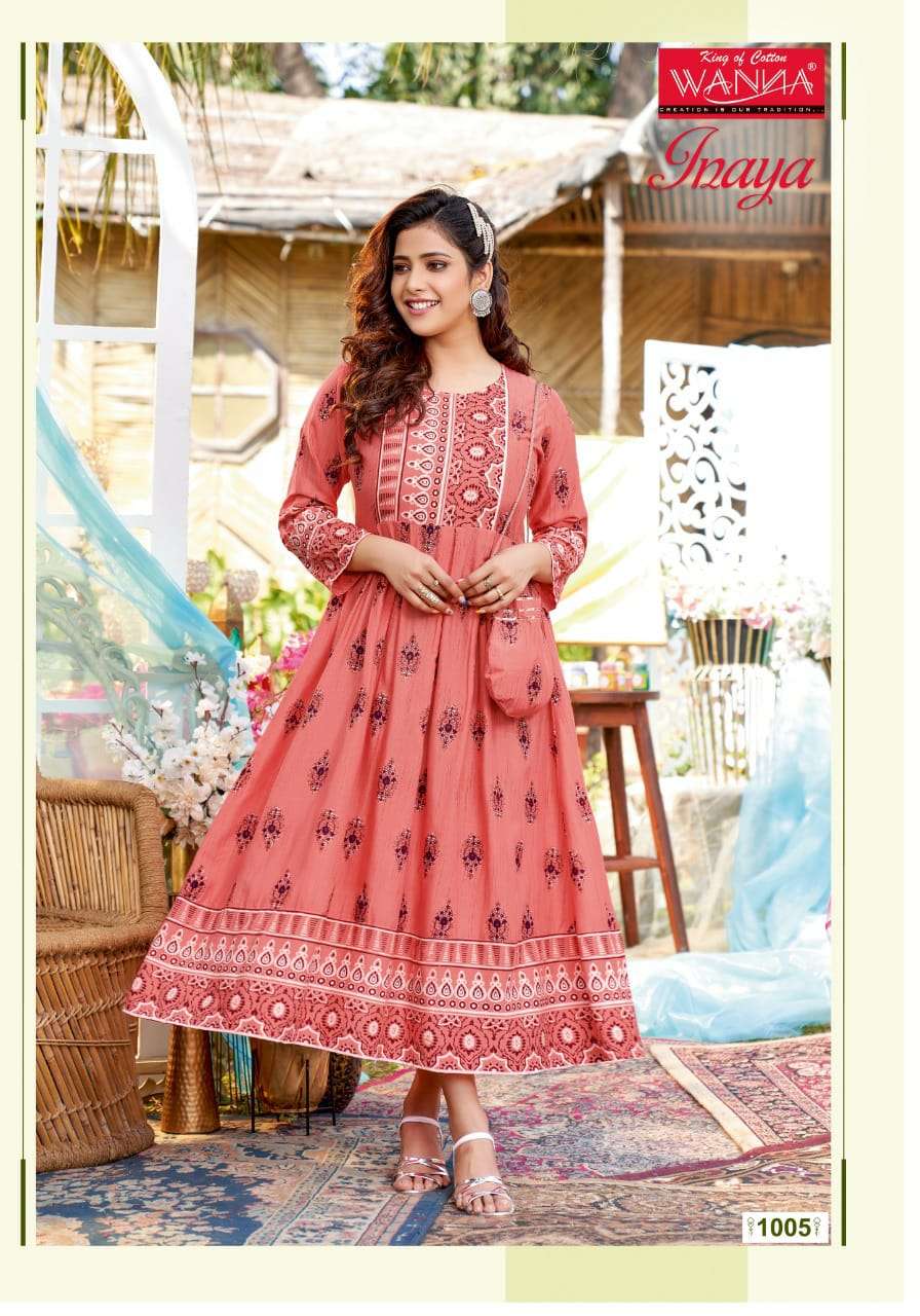 Wanna Inaya Catalog Festive Wear Rayon Anarkali Kurtis 