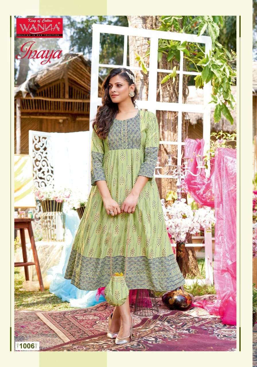 Wanna Inaya Catalog Festive Wear Rayon Anarkali Kurtis 