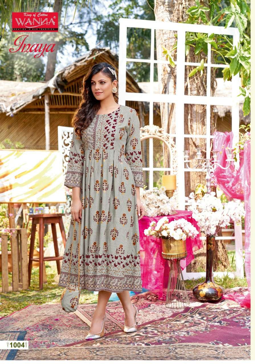 Wanna Inaya Catalog Festive Wear Rayon Anarkali Kurtis 