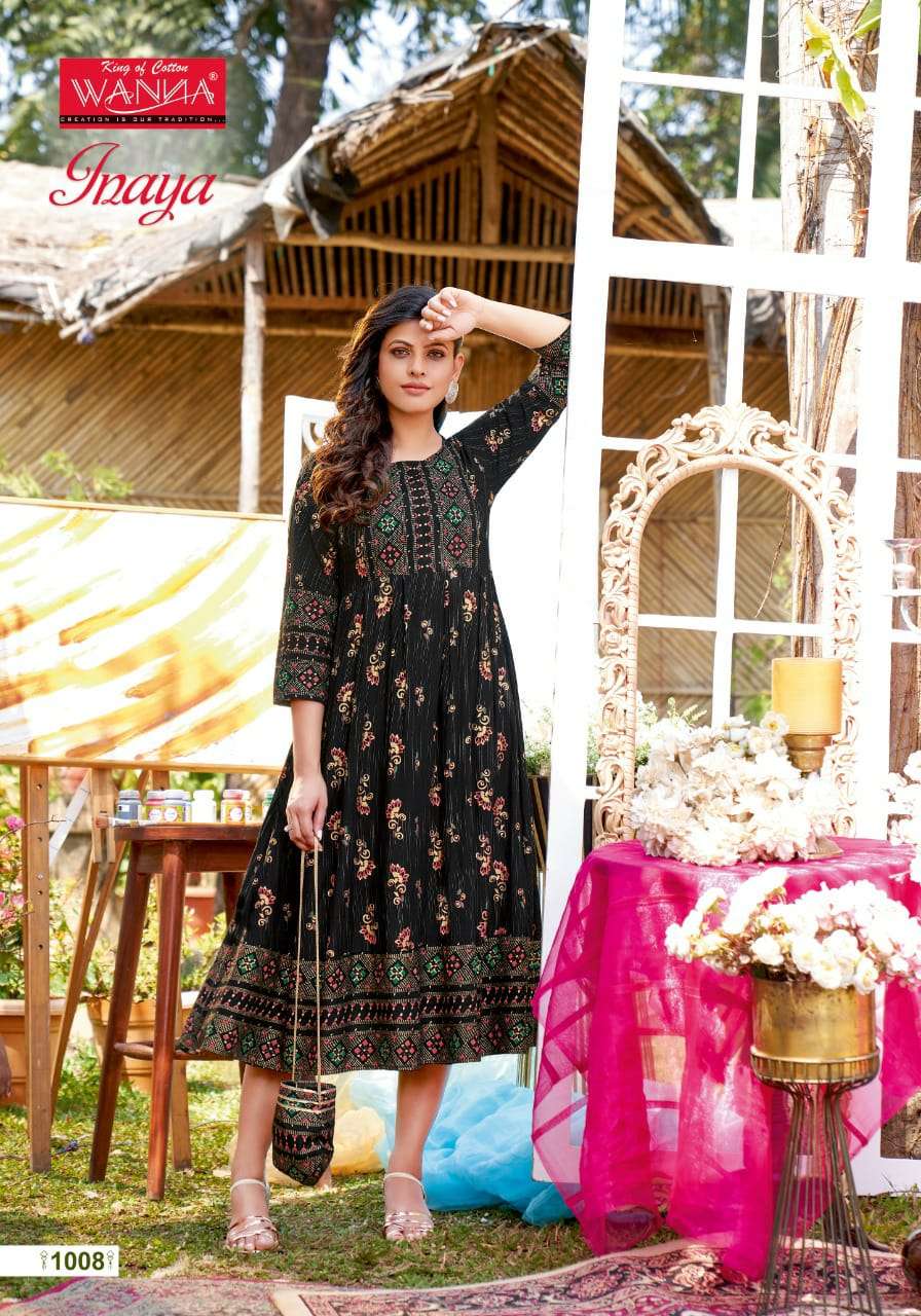 Wanna Inaya Catalog Festive Wear Rayon Anarkali Kurtis 