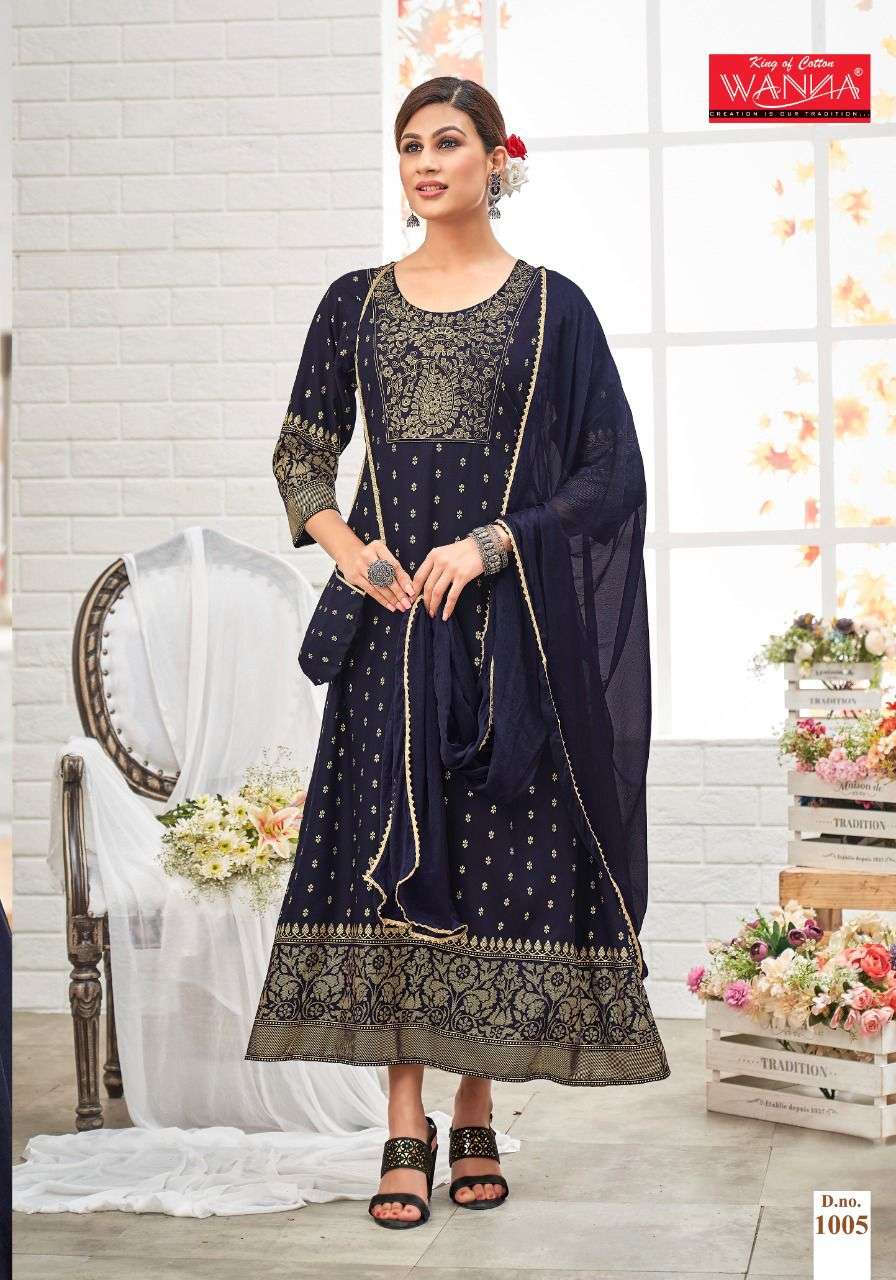 Wanna Paheli Catalog Festive Wear Long Anarkali Kurti With Dupatta 