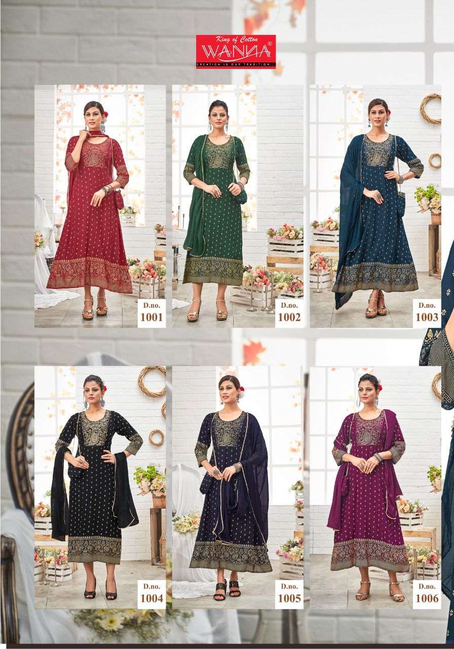 Wanna Paheli Catalog Festive Wear Long Anarkali Kurti With Dupatta 