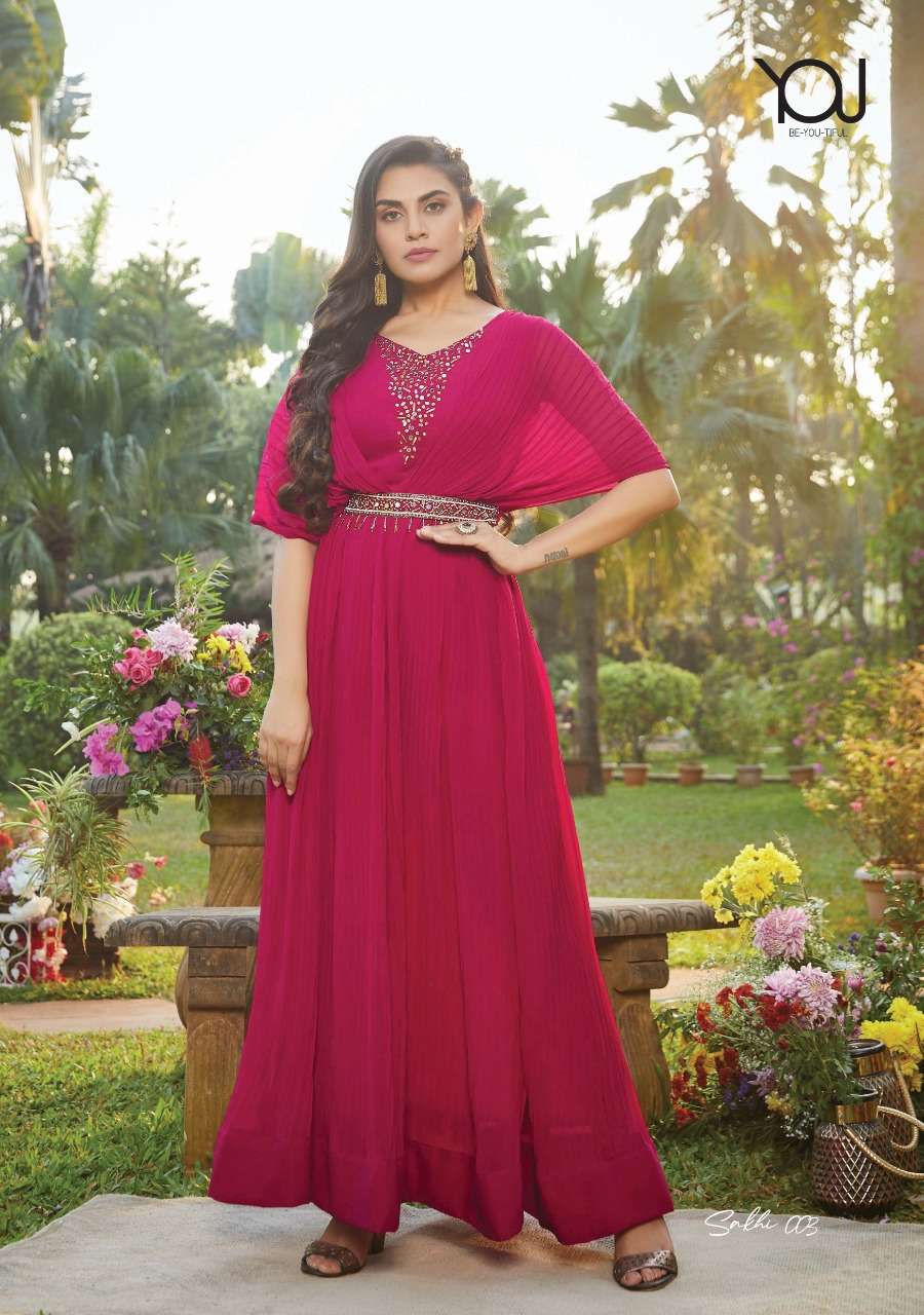 Wanna Sakhi Catalog Party Wear Readymade Long Anarkali Gowns