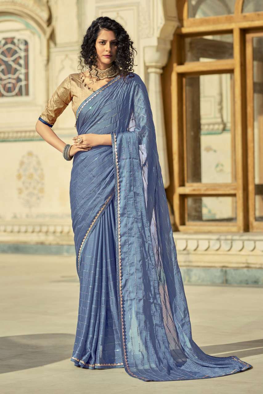 Ynf Domestika Sequence Catalog Party Wear Rangoli Crepe Sarees 