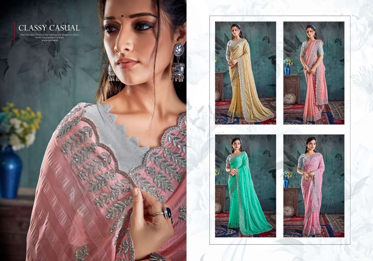 Ynf Ikea Zari Catalog Fancy Wear Georgette Patta Embroidery Work Sarees 