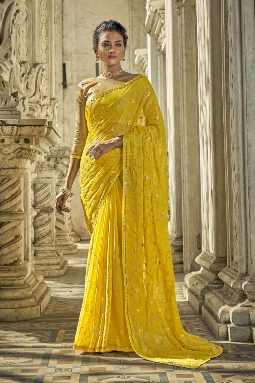 Ynf Kapardara Sequence Catalog Regular Wear Chiffon Sequence Embroidery Work Sarees 