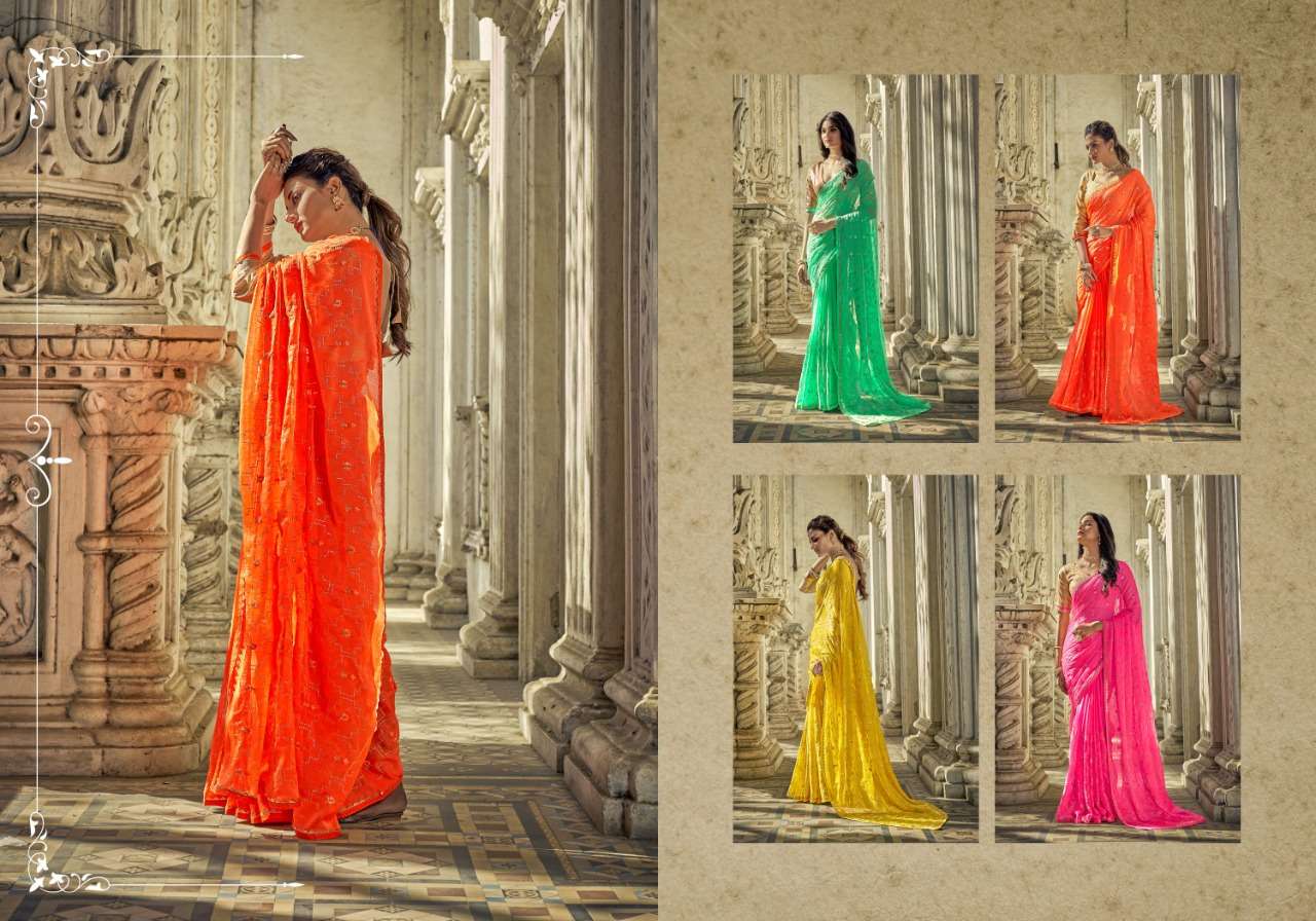 Ynf Kapardara Sequence Catalog Regular Wear Chiffon Sequence Embroidery Work Sarees 