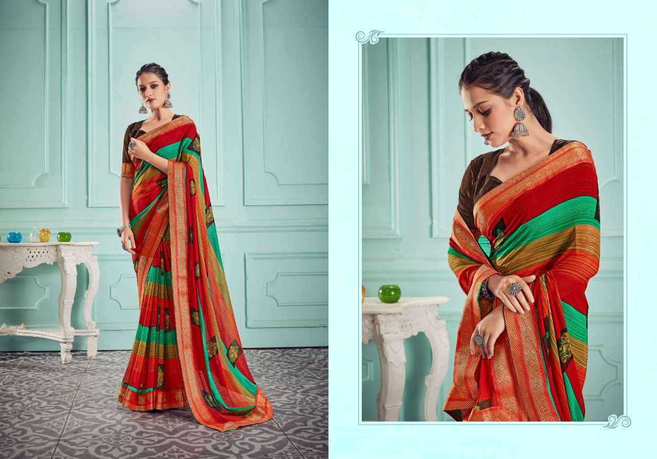 Ynf Traditional Georgette Catalog Regular Wear Georgette Printed Sarees 