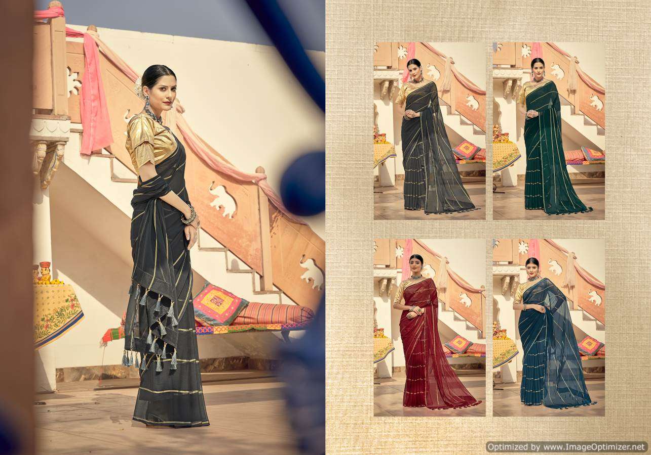 Ynf Viscose Silk Catalog Fancy Wear Chiffon Zari Sarees Wholesale Rate In Surat 