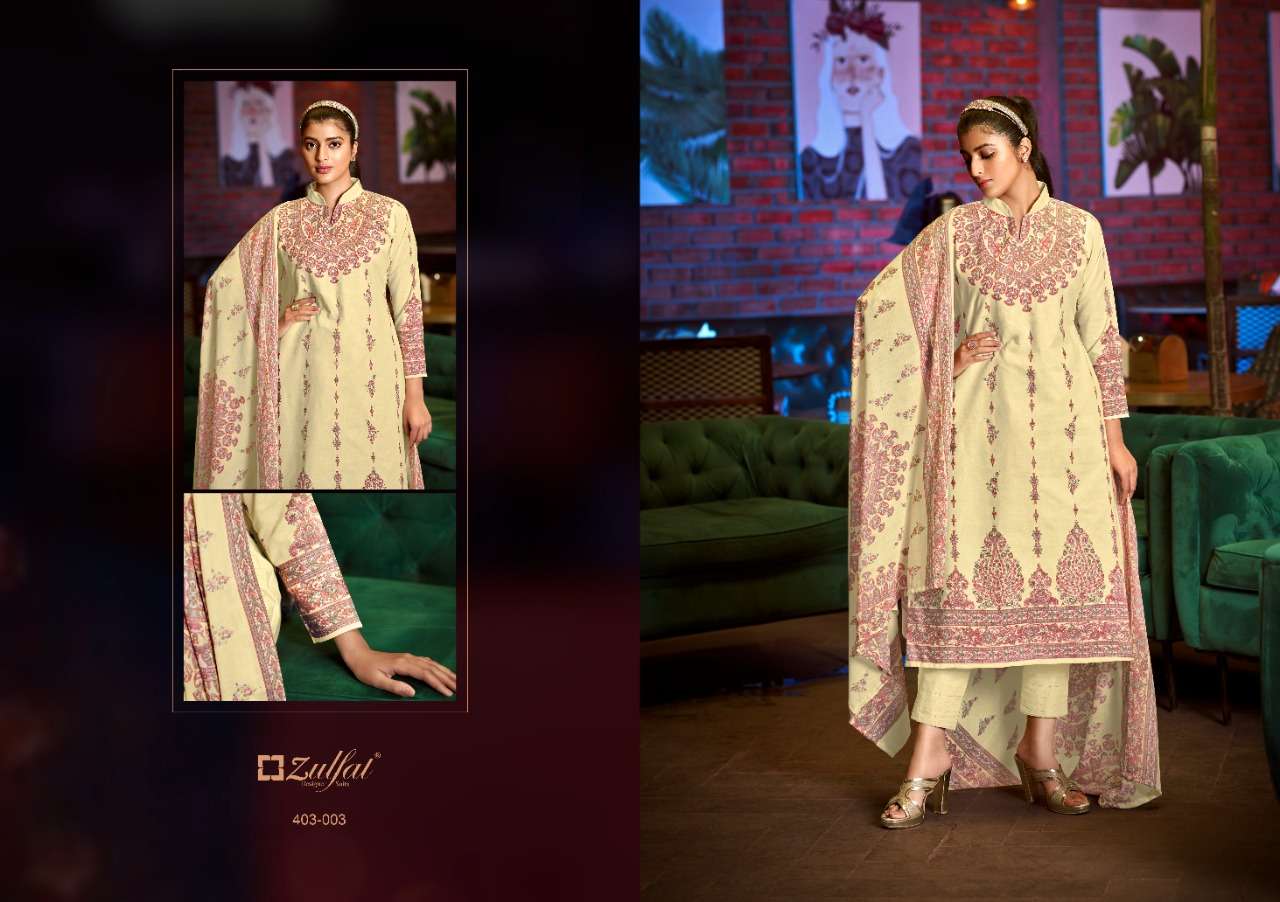 Zulfat Aline Catalog Daily Wear Pure Cotton Unstitched Women Dress Materials