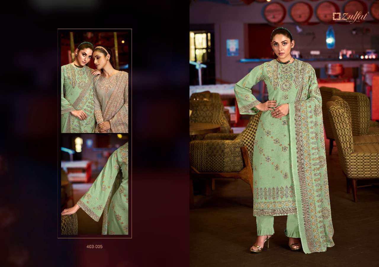 Zulfat Aline Catalog Daily Wear Pure Cotton Unstitched Women Dress Materials