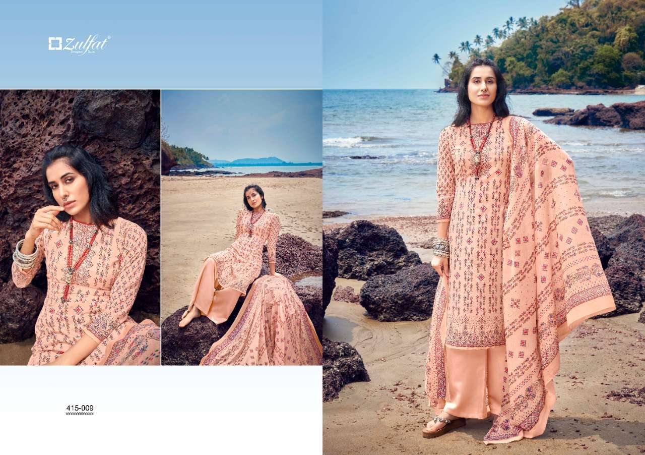 Zulfat Maria Catalog Casual Wear Pure Cotton Printed Ladies Dress Materials 