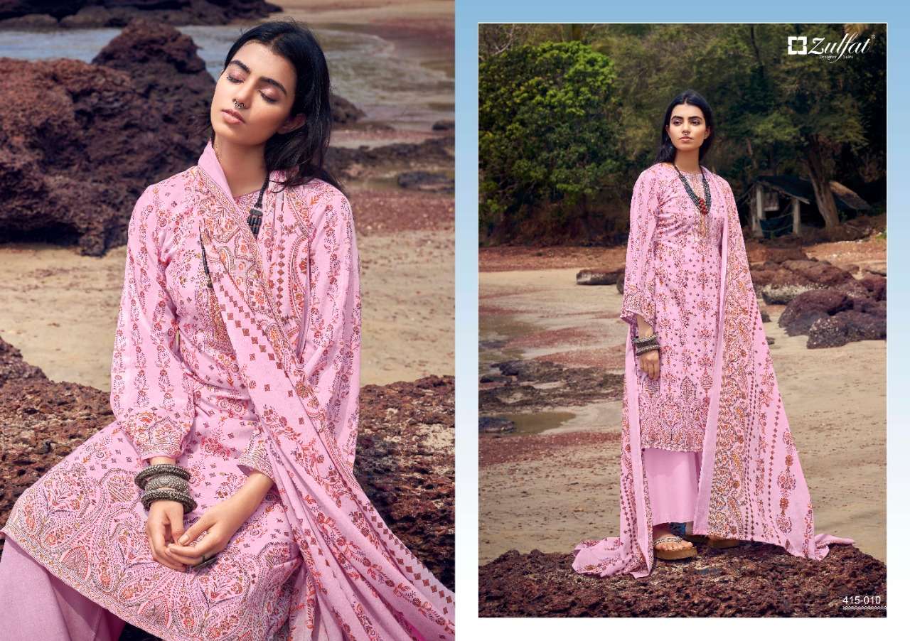 Zulfat Maria Catalog Casual Wear Pure Cotton Printed Ladies Dress Materials 