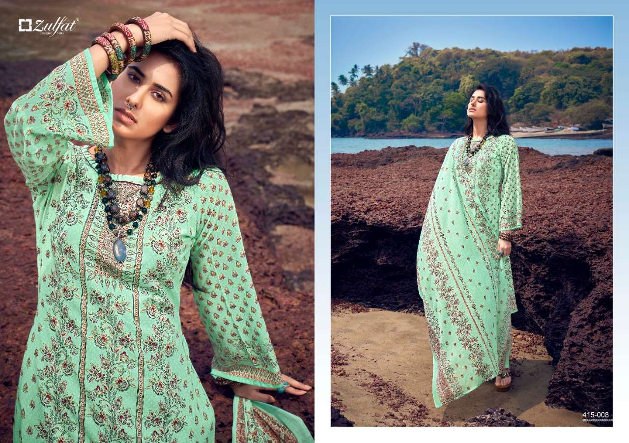 Zulfat Maria Catalog Casual Wear Pure Cotton Printed Ladies Dress Materials 