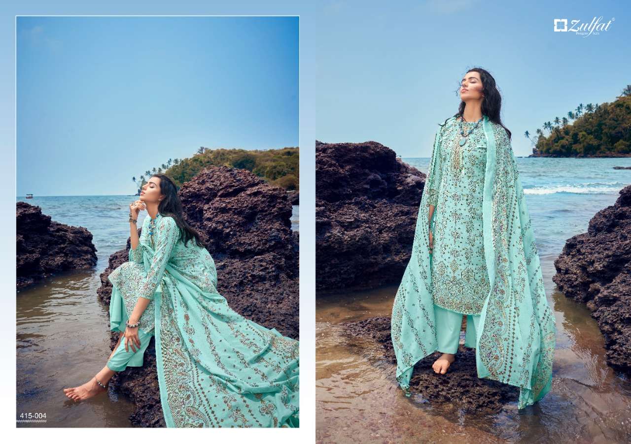 Zulfat Maria Catalog Casual Wear Pure Cotton Printed Ladies Dress Materials 