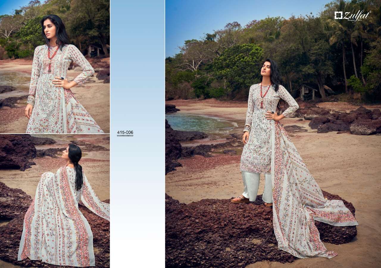 Zulfat Maria Catalog Casual Wear Pure Cotton Printed Ladies Dress Materials 