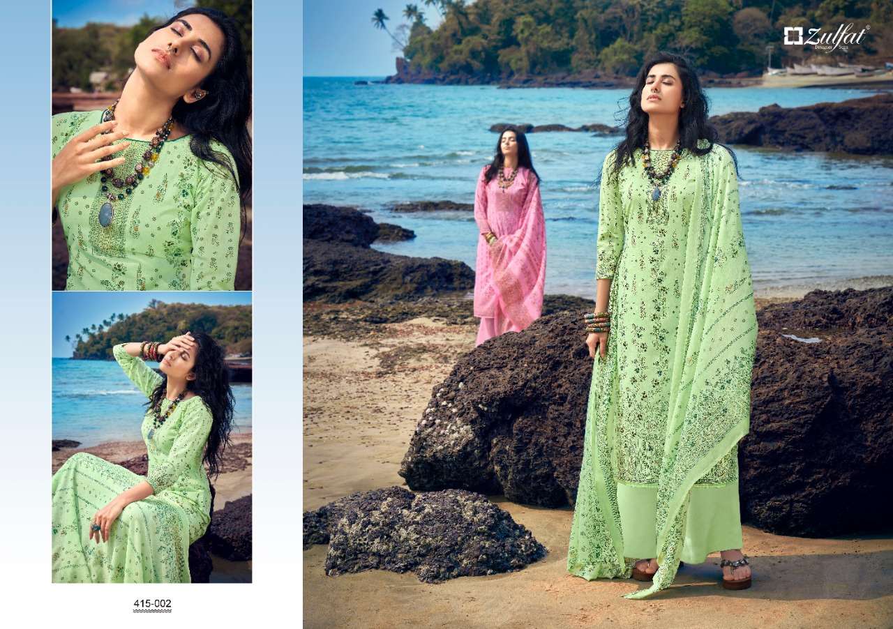 Zulfat Maria Catalog Casual Wear Pure Cotton Printed Ladies Dress Materials 