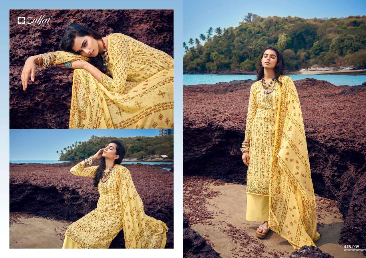 Zulfat Maria Catalog Casual Wear Pure Cotton Printed Ladies Dress Materials 