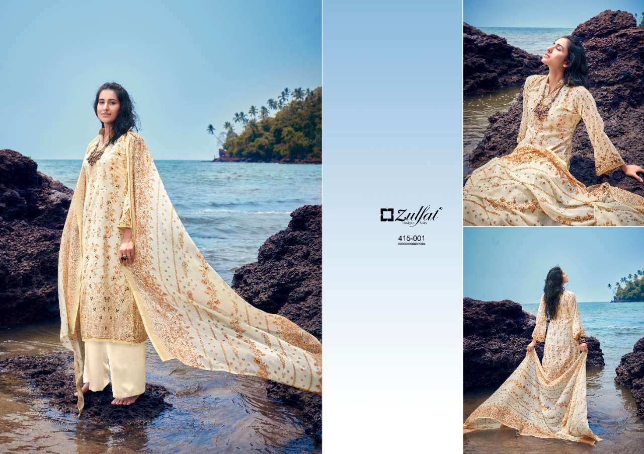 Zulfat Maria Catalog Casual Wear Pure Cotton Printed Ladies Dress Materials 