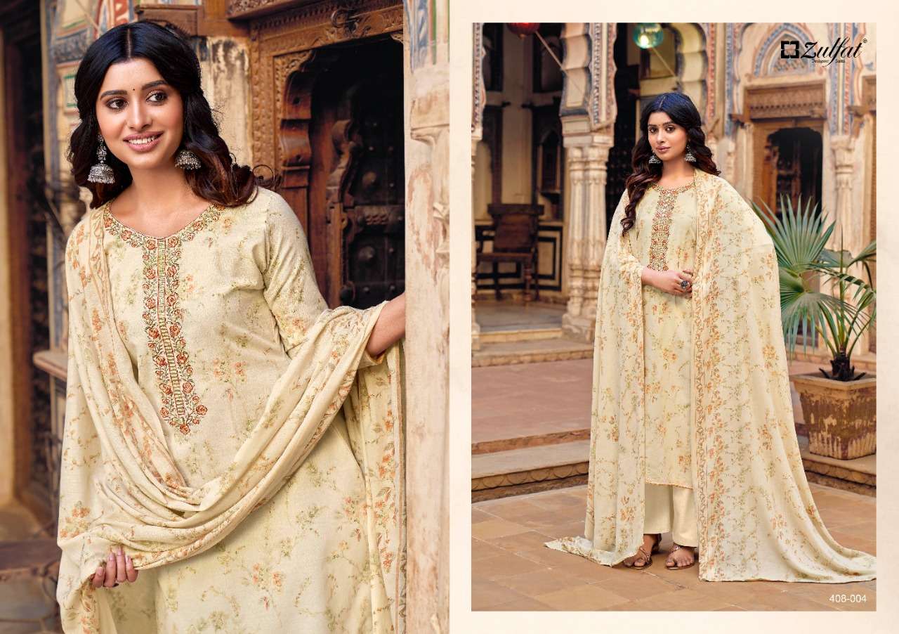 Zulfat Roza Catalog Casual Wear Pure Cotton Ladies Dress Materials