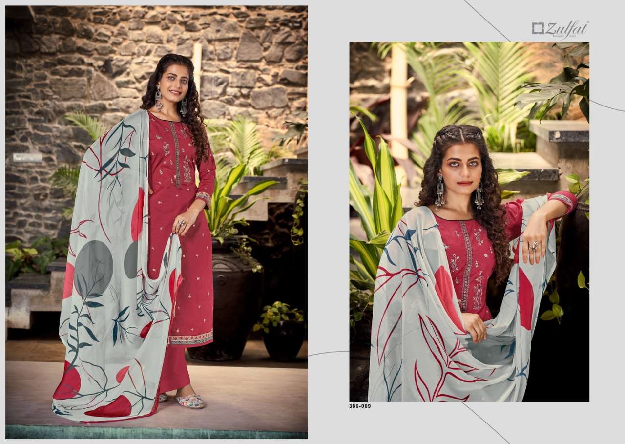 Zulfat Shanaya Catalog Designer Wear Cotton Printed Ladies Dress Materials