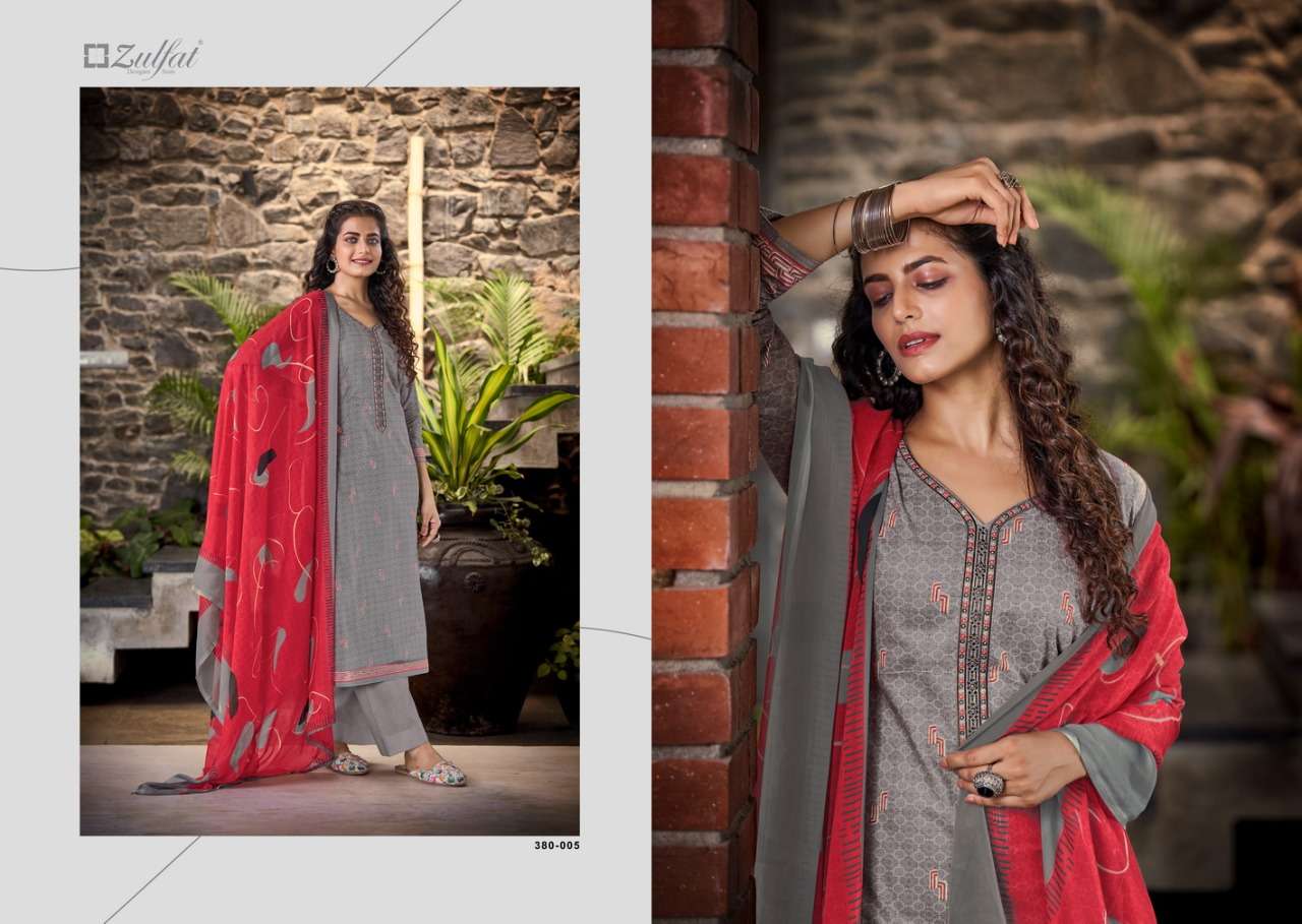 Zulfat Shanaya Catalog Designer Wear Cotton Printed Ladies Dress Materials