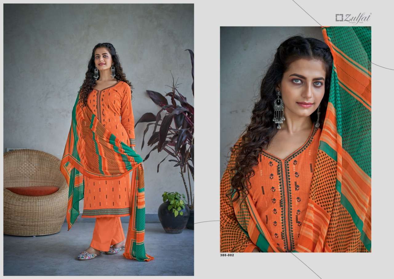 Zulfat Shanaya Catalog Designer Wear Cotton Printed Ladies Dress Materials