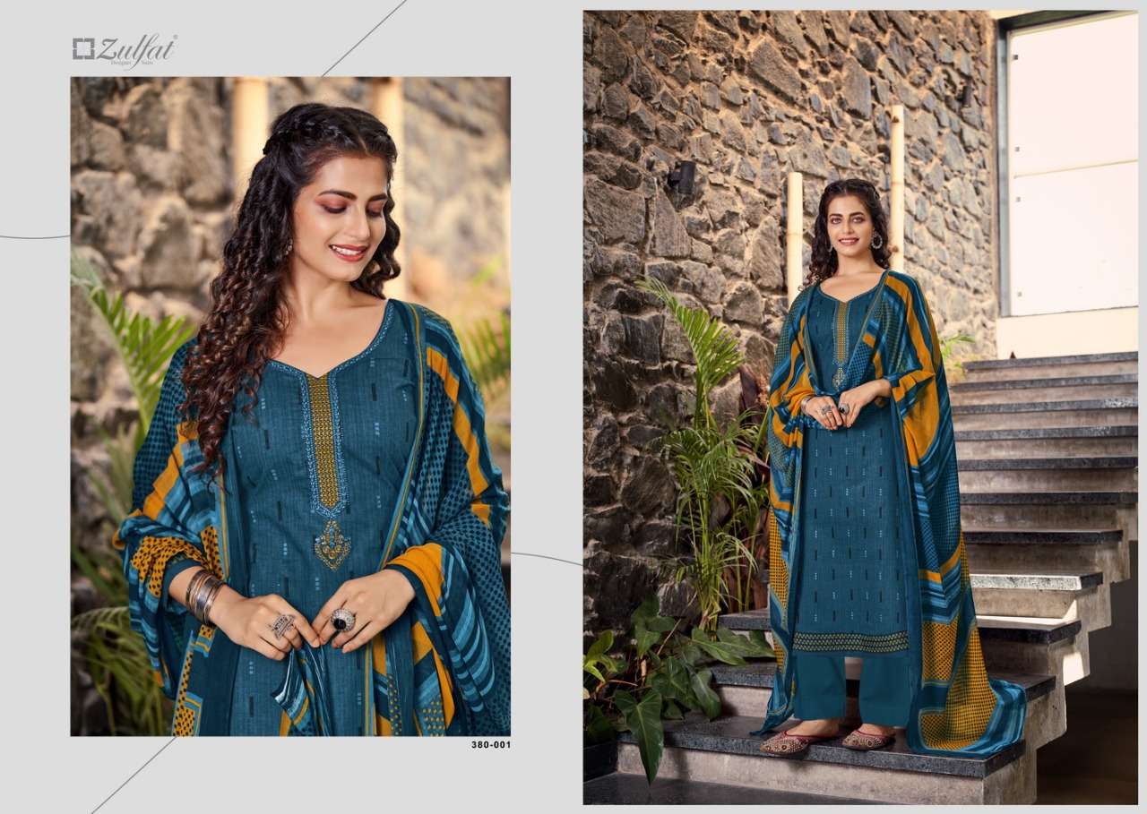 Zulfat Shanaya Catalog Designer Wear Cotton Printed Ladies Dress Materials