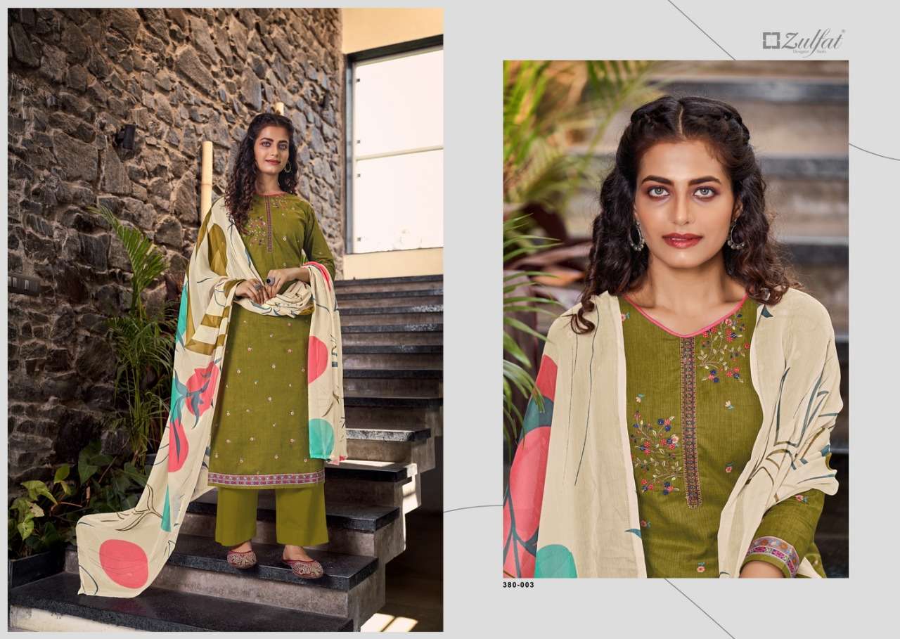 Zulfat Shanaya Catalog Designer Wear Cotton Printed Ladies Dress Materials