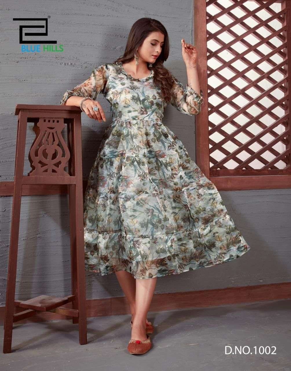 Blue Hills Royal Queen Vol 1 Catalog Fancy Wear Organza Printed Anarkali Kurtis 