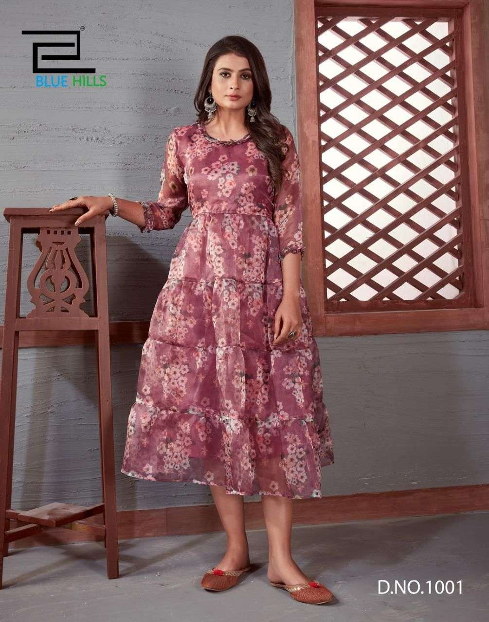 Blue Hills Royal Queen Vol 1 Catalog Fancy Wear Organza Printed Anarkali Kurtis 