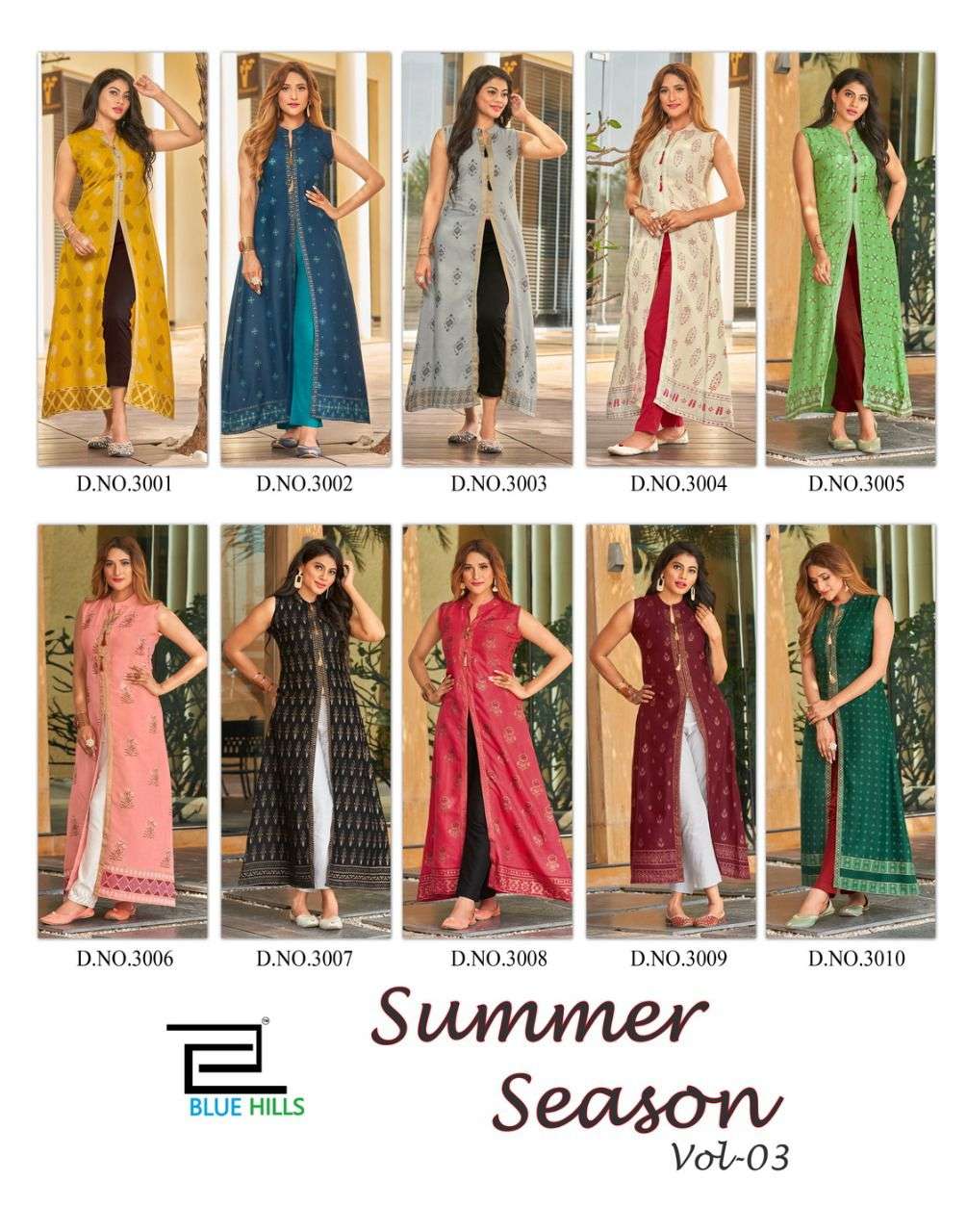 Blue Hills Summer Season  vol 3 catalog  Designer Kurtis  