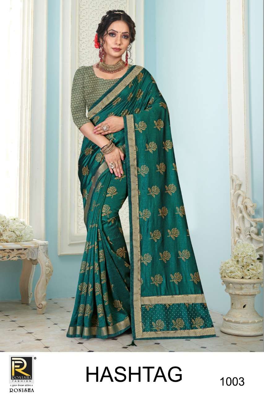 Ronisha Hashtag Catalog Festive Wear Vichitra Silk Sarees